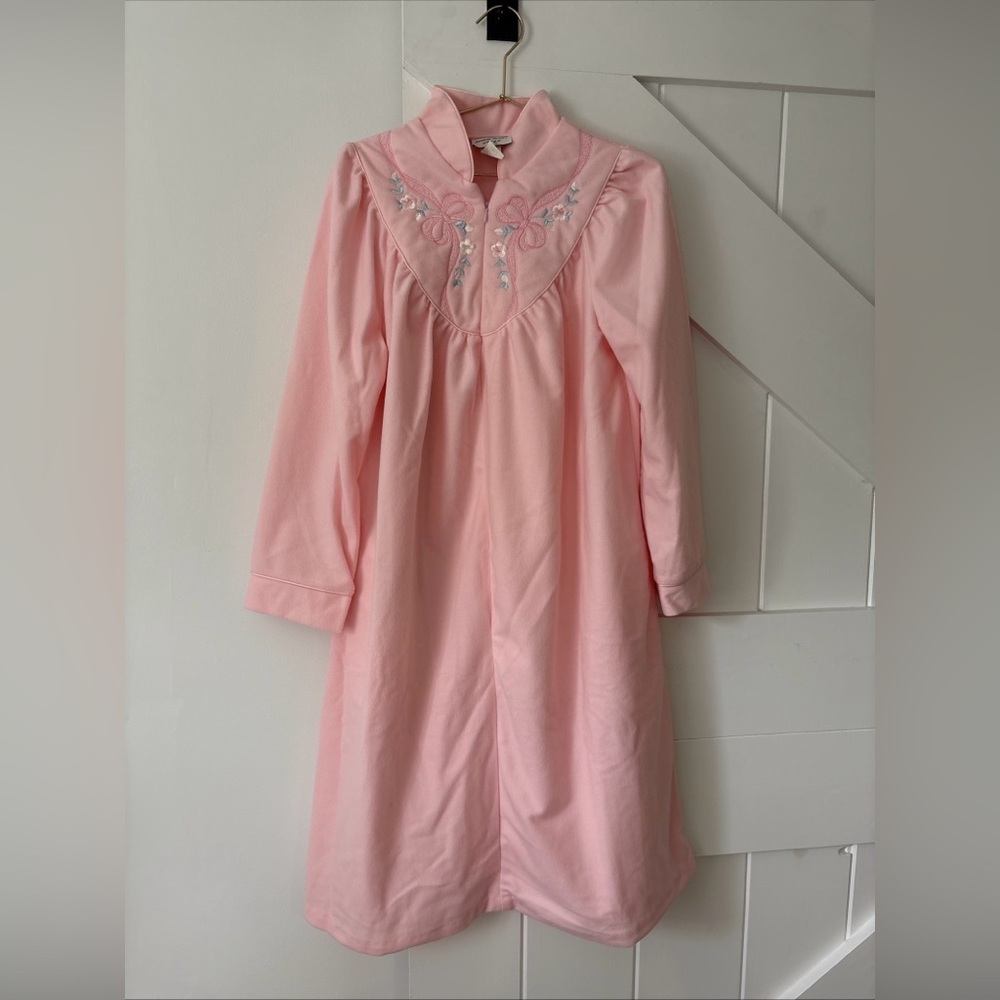 Vintage Amanda Stewart Women's Long Pink Pullover Night Gown Small Cottagecore